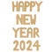 made of cardboard letters isolated on white background, happy new year 2024 background new year holidays
