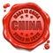 Made in China - Stamp on Red Wax Seal.