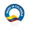 Made in Colombia flag blue color label logo icon