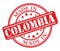 Made in Colombia red rubber stamp