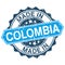 made in Colombia vintage stamp