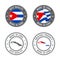 Made in Cuba - set of labels, stamps, badges, with the Cuba map and flag. Best quality. Original product.