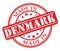 Made in Denmark red rubber stamp