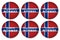 Made, designed in Norway, flag stickers, vector illustration