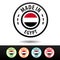 Made in Egypt badges with flag. Flat Eps10 Vector.