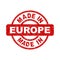 Made in Europe red stamp. Vector illustration on white background