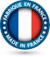 Made in France blue label with flag, vector illustration