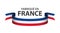 Made in France, colored ribbon with French tricolor