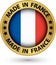 Made in France gold label, vector illustration
