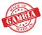Made in Gambia red rubber stamp