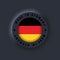 Made in Germany. Germany made. Germany emblem, label, sign, button, badge in 3d style. German flag. Germany symbol. Simple icons