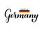 Made in Germany handwritten label. Calligraphy hand lettering. Quality mark vector icon. Perfect for logo design, tags, badges,