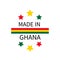 Made in Ghana label. Quality mark vector icon isolated on white. Perfect for logo design, tags, badges, stickers, emblem