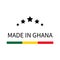 Made in Ghana label. Quality mark vector icon isolated on white. Perfect for logo design, tags, badges, stickers, emblem, product