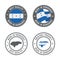 Made in Honduras - set of labels, stamps, badges, with the Honduras map and flag. Best quality. Original product.