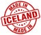 made in Iceland red grunge stamp