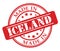 Made in Iceland red rubber stamp