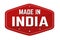 Made in India label or sticker