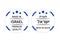 Made in Israel round labels in English and in Hebrew languages. Quality mark vector icon. Perfect for logo design, tags
