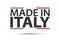 Made in Italy, colored symbol with Italian tricolor