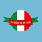 Made in Italy logo. Italian production Sign.