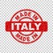 Made in Italy red stamp. Vector illustration on backgro