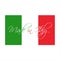 Made in Italy symbol, Italian flag with handmade title Made in I