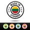 Made in Lithuania badges with flag. Flat Eps10 Vector.