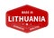 MADE IN LITHUANIA, guarantee quality. Label, sticker or trademark. Vector illustration