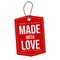 Made with love label or price tag