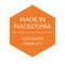 Made in Macedonia label on white