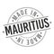 Made in Mauritius Quality Original Stamp Design Vector Art Tourism Souvenir Round Seal National product badge.