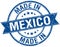made in Mexico blue round stamp