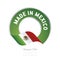 Made in Mexico flag green color label button logo icon banner