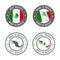 Made in Mexico - set of labels, stamps, badges, with the Mexico map and flag. Best quality. Original product.