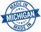 Made in Michigan blue round stamp