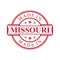 Made in Missouri label icon with red color emblem on the white background