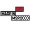 Made in Morocco label on white