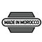 Made in Morocco label on white