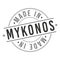 Made In Mykonos Stamp. Greece Logo Icon Symbol Design. Badge Vector Retro Label.