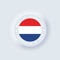 Made in Netherlands. Netherlands made. Netherlands emblem, label, sign, button, badge in 3d style. Flag of Netherlands. Vector.