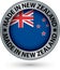 Made in New Zealand silver label with flag, vector illustration