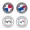 Made in Panama - set of labels, stamps, badges, with the Panama map and flag. Best quality. Original product.