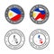 Made in Philippines - set of labels, stamps, badges, with the Philippines map and flag. Best quality. Original product.