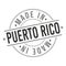 Made In Puerto Rico. Stamp Rectangle Map. Logo Icon Symbol. Design Certificated.