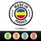 Made in Romania badges with Romanian flag. Flat Eps10 Vector.