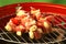 made shashlik on a grill