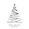 Made of shining black stars elegant Christmas tree vector illustration. Happy new year greeting card