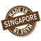 Made in Singapore brown round vintage stamp