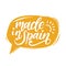 Made In Spain, vector hand lettering.Calligraphic inscription in speech bubble.